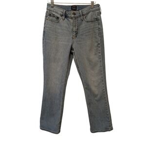 J Crew Mid Rise Flare Crop Jeans Light Wash Women's Size 26 Casual Preppy Travel